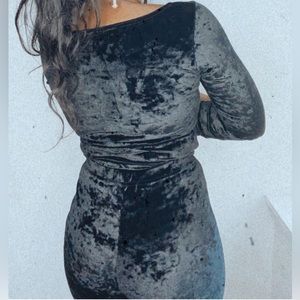 Velvet bodysuit and velvet pants